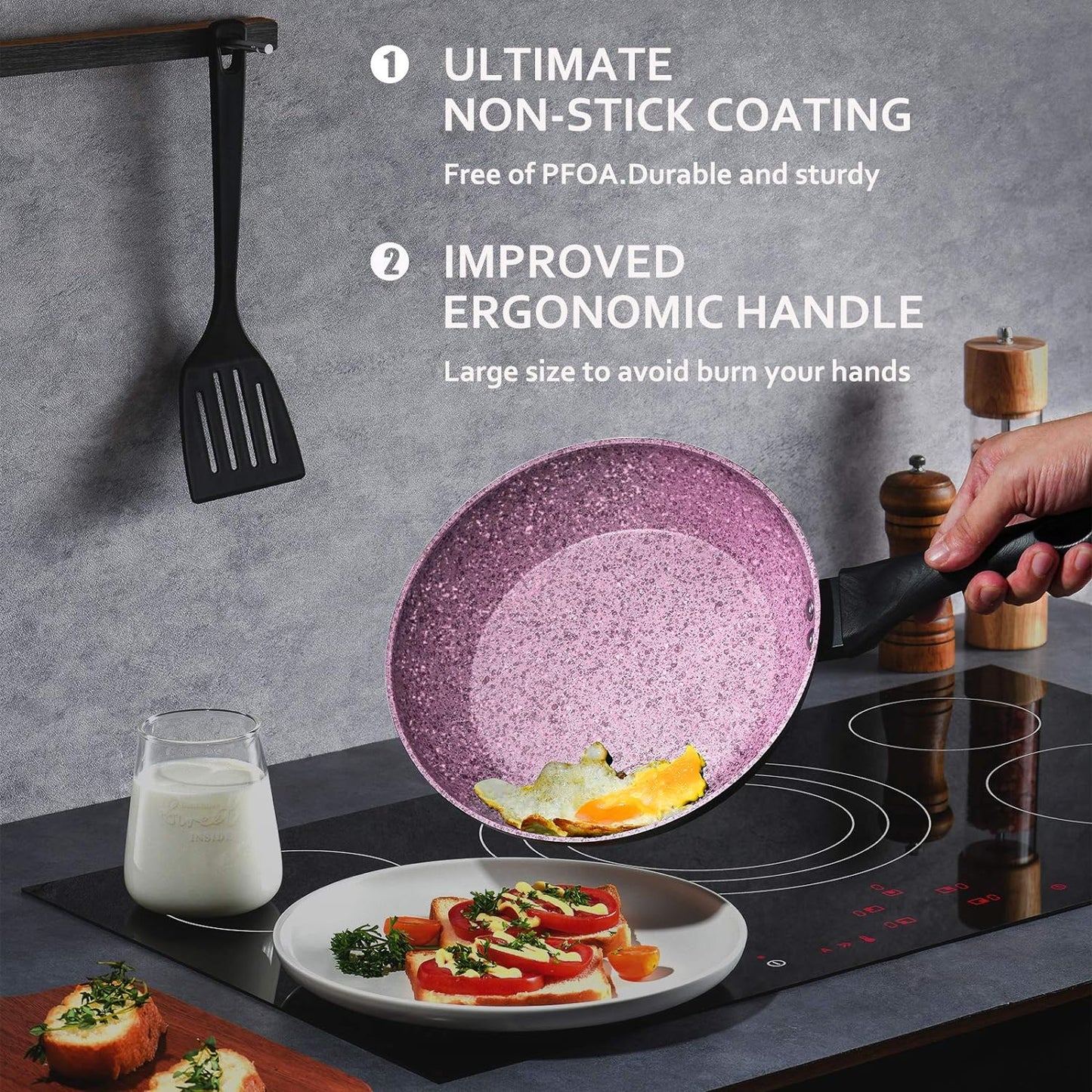 TH CHEF SET 2 SARTENES GRANITO ANTIADHERENTE