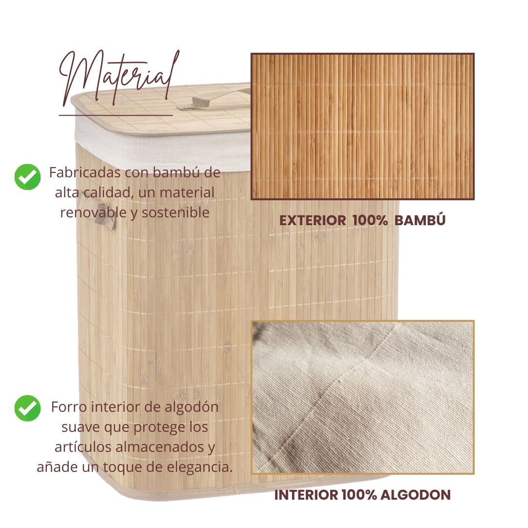 CESTA DE BAMBÚ PARA ROPA