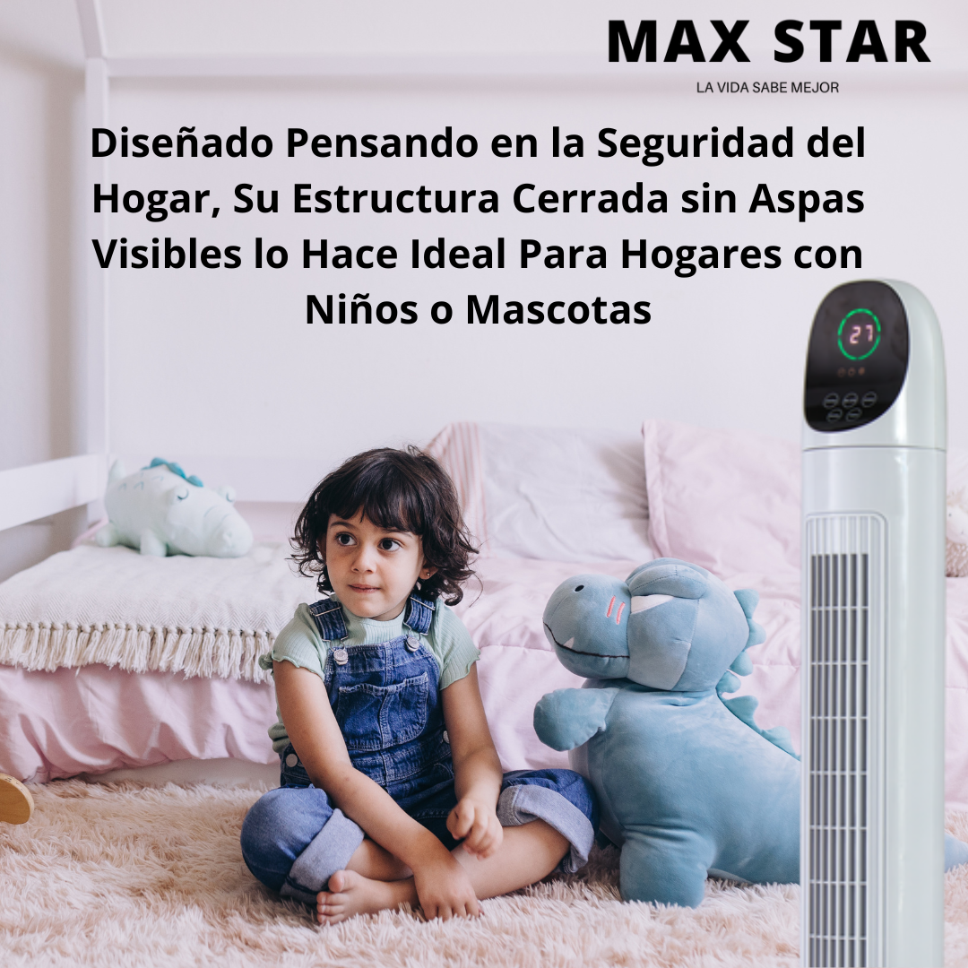Ventilador de Torre Silencioso 86 cm con Pantalla LED, Temporizador Digital y Mando a Distancia | Oscilante, 3 Velocidades