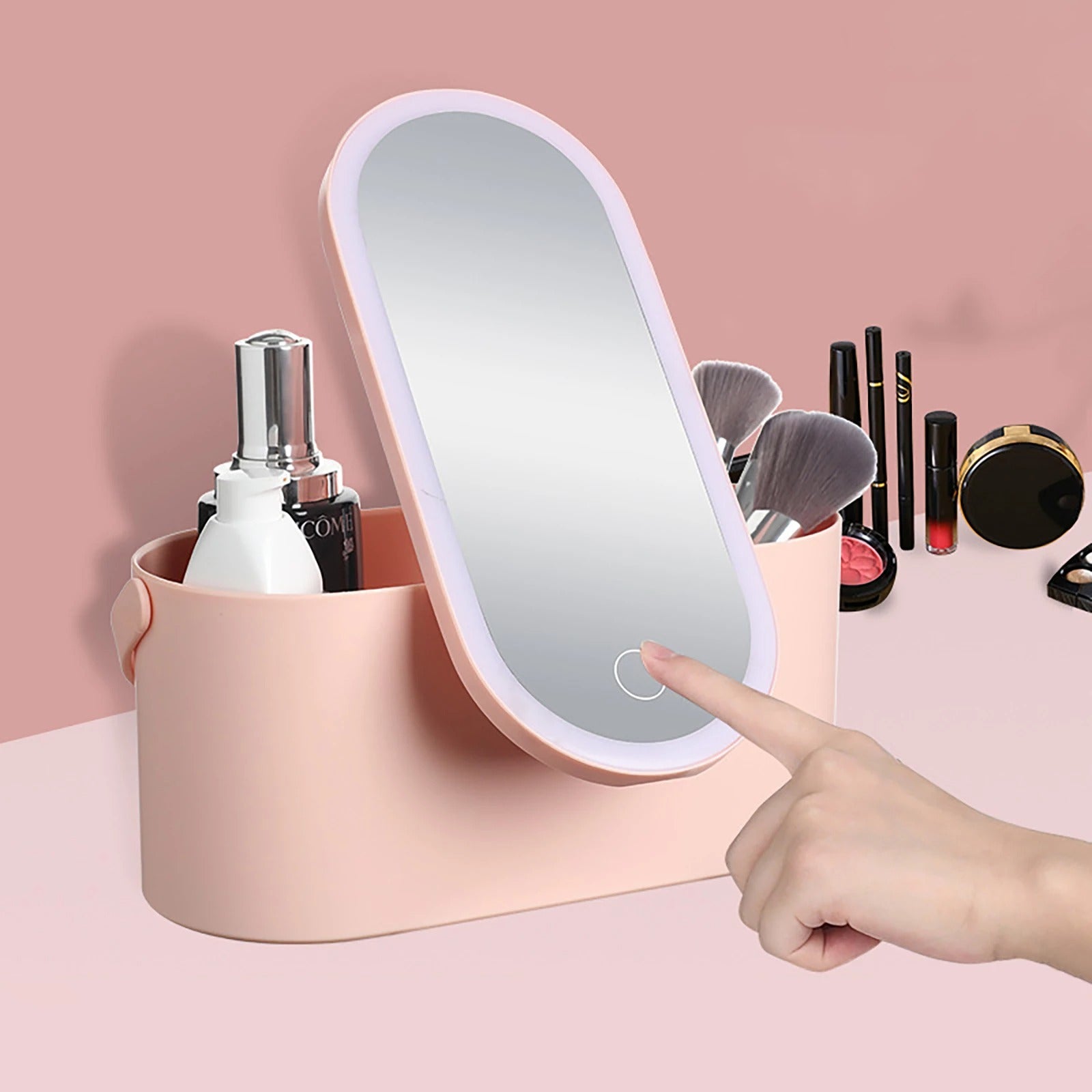Organizador de maquillaje con espejo y luz LED — Electroventas