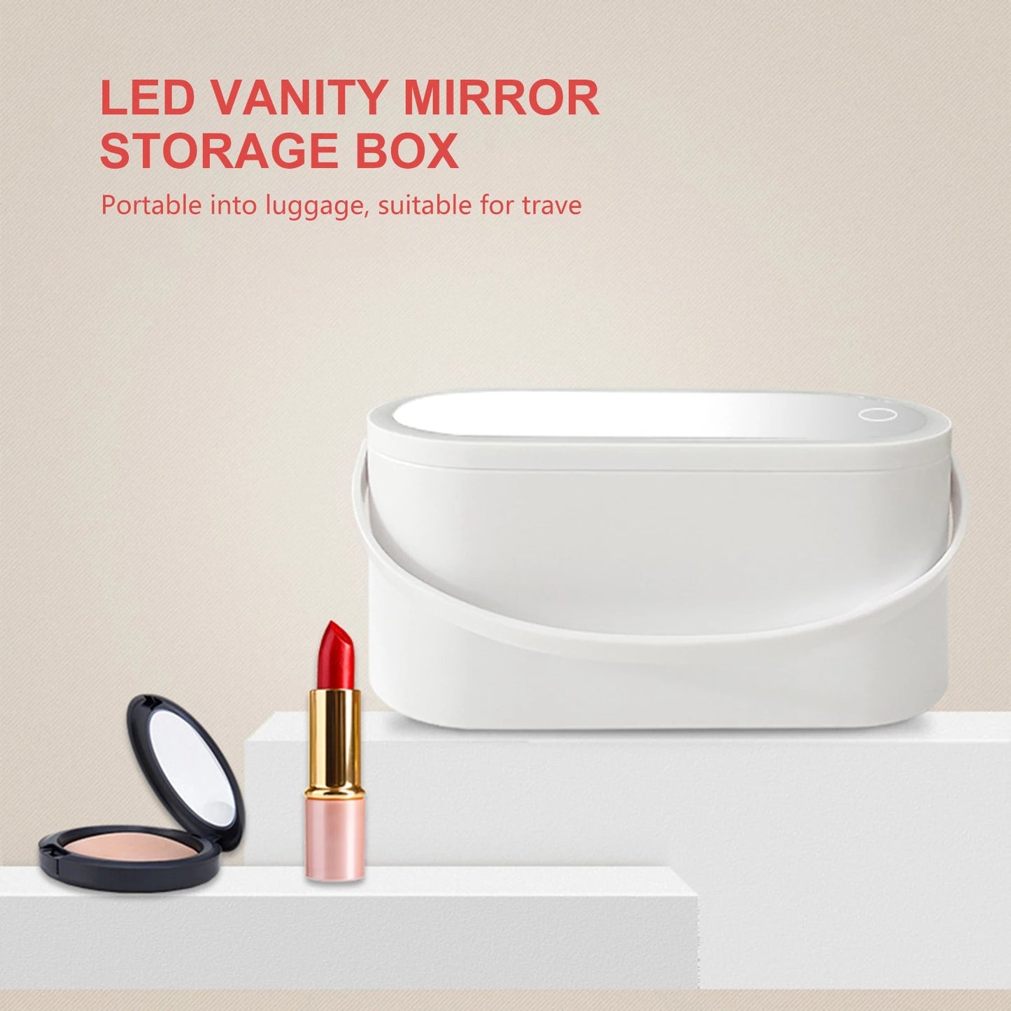Organizador de Maquillaje con espejo LED