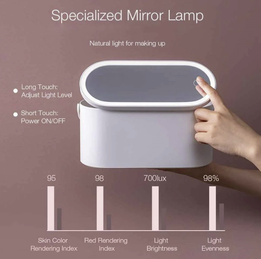 Organizador de Maquillaje con espejo LED