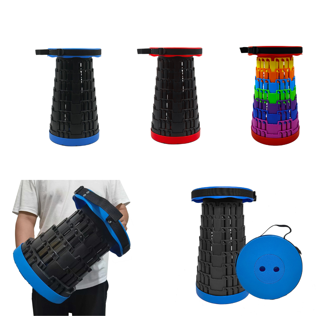 Taburete plegable, hasta 45 cm. de altura y 250 Kg de carga
