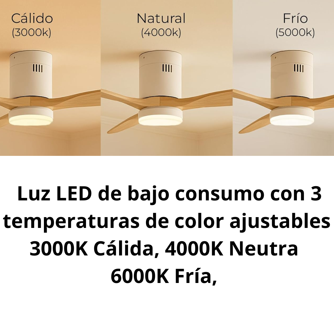 VENTILADOR DE TECHO CON ASPAS DE MADERA Y MANDO