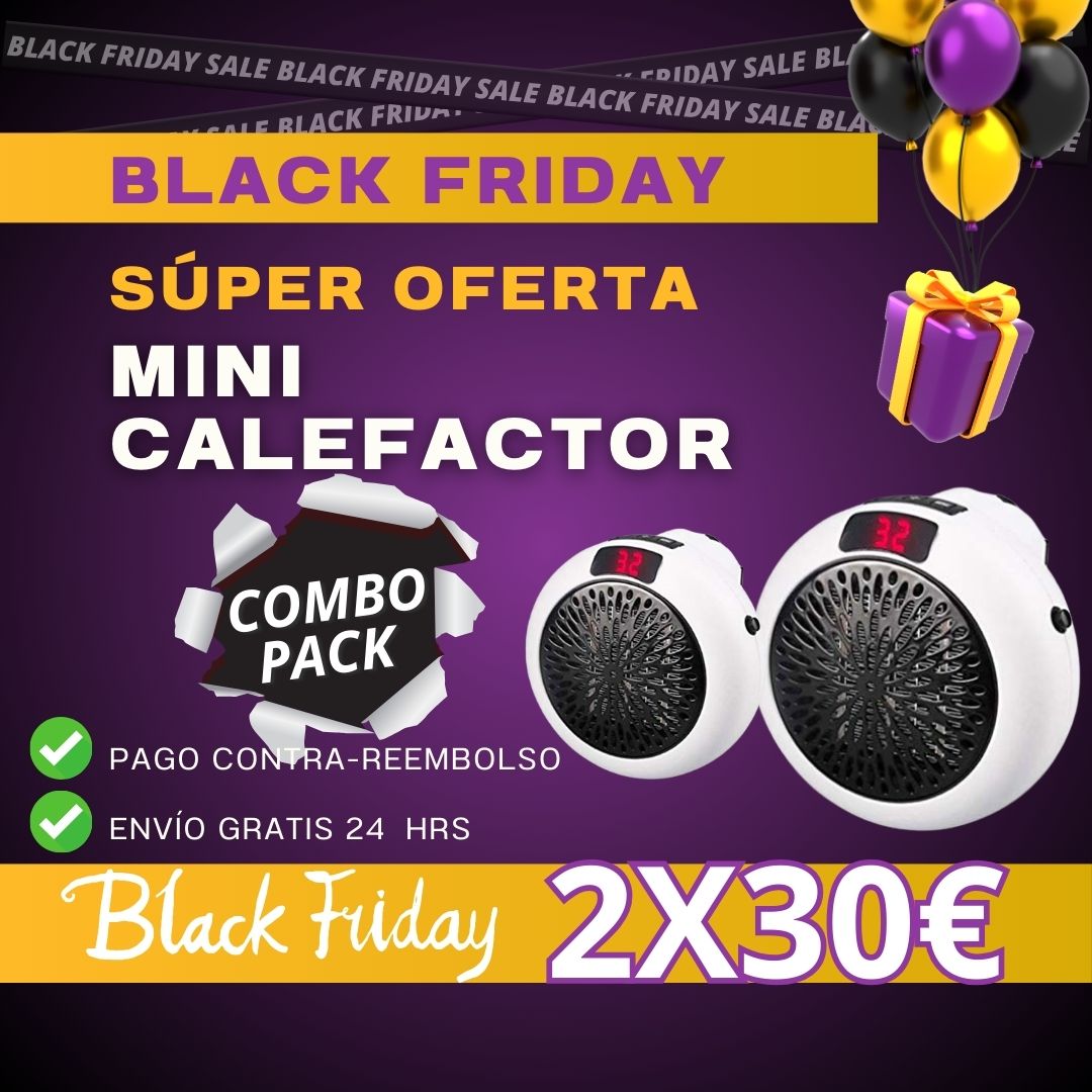 MINI CALEFACTOR PORTATIL PARED PACK DE 2